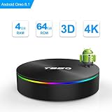 【Obtenga su sistema de cine en casa connected: una vez que conecte la caja de Android 8.1 con su cable WIFI o Ethernet, su televisor estándar se convertirá en un reproductor de transmisión inteligente. Puede jugar miles de juegos de Android en una pantalla grande sin problemas.