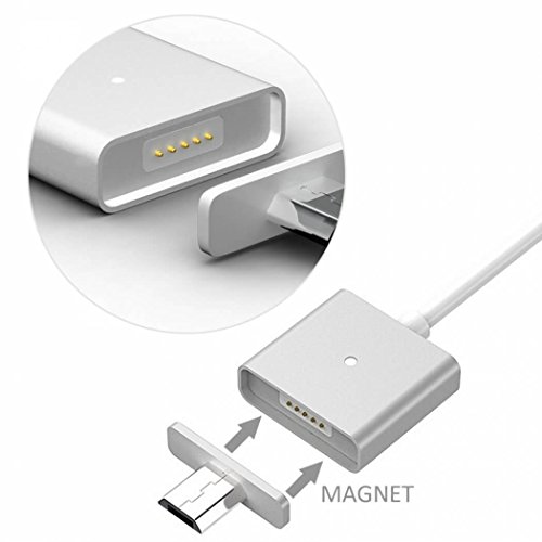 Aufladekabel für Android mit magnetischen 1M Mikro USB-Kabel Sync / Schnellladekabel - LED-Anzeigelampe für Smartphones Samsung, Xiaomi, HTC, Motorola, Nokia, Huawei, Lenovo, LG, Microsoft, Sony, Blackberry, Honor - Magnet-Klick-Verfahren