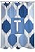 Produktbild Manuelle holzverarbeiter & Weavers Vorhang für die Dusche, Monogramm Buchstabe T, Blau Batik