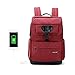 Produktbild XBDOT USB-Laptop Rucksack Business Pendeln Arbeit Travel College Anti-Diebstahl Briefcase Wasserdichte Schule Casual Unisex Handtasche Oxford Tuch Rucksack 18L (Rot)