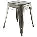 Produktbild DesignerStuhl Industrieller Hocker - Raues Grau, Sitzfläche Metall, 45 cm