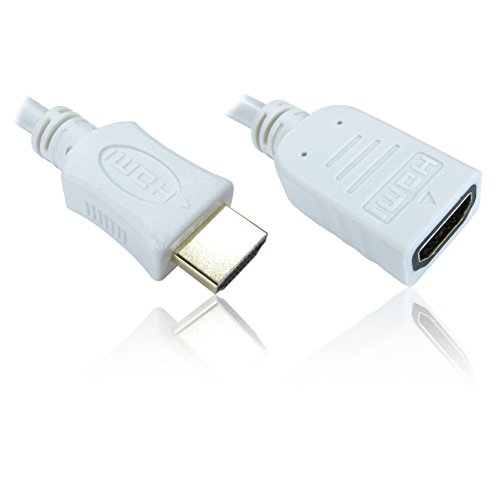 CDL Micro 1 m HDMI v1.4 Stecker auf Buchse Verlängerungskabel – Weiß