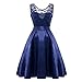 Produktbild Luckycat Frauen Weinlese Prinzessin Blumenspitze Cocktail O Ansatz Partei Aline Kleider Abendkleider Schwingenkleid Partykleider Blusenkleid