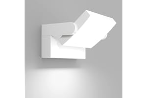 Klighten 24W Lampade da Parete LED Esterno Interno IP65, Lampade Esterno Orientabile Applique Moderno da Parete in Alluminio per Corridoio Ingresso Giardini, Bianco Freddo 5700K-6000K, Bianca