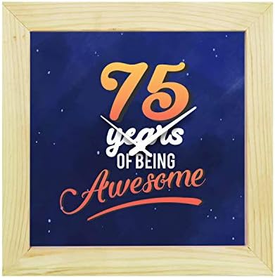 YaYa Cafe™ 75th Birthday Gifts, 75 Years of Being Awesome Canvas Wall Clock - 8 x 8 inches