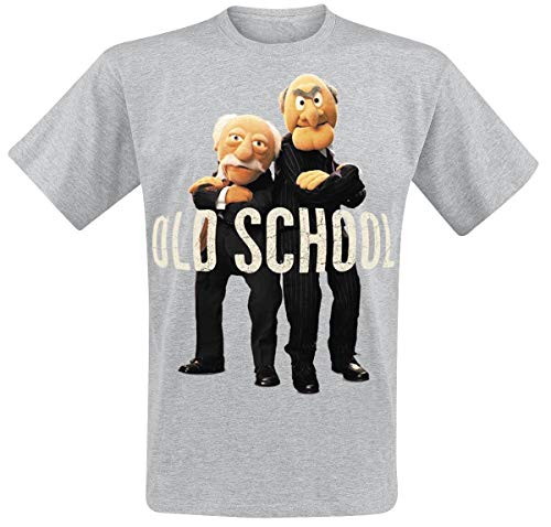 Los Muppets - camiseta de Waldorf y Statler - señores del palco - abuelos - la Rana Gustavo - muñecos - algodón - gris - M