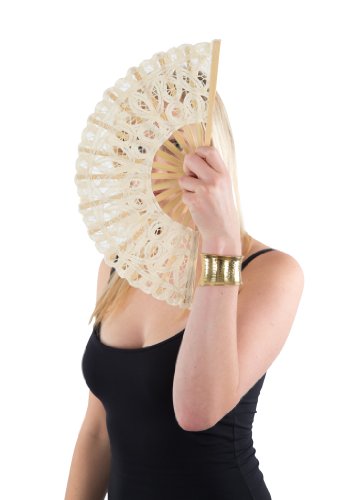 Abanico bordado de encaje Battenberg