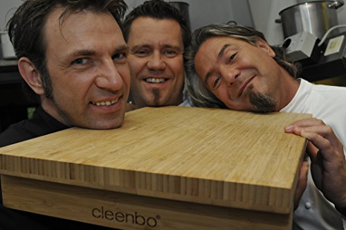 cleenbo Schneidbrett „bamboo GN“ Profi Küchenbrett aus geöltem Bambus mit verschiebbarer Gastronorm Edelstahl Auffangschale (GN) 1/2, Board Maße: 420 x 290 x 75 mm - 5