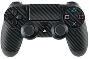 Morbuy PS4 Vinyle Skin Autocollant Sticker Decal de Protection pour Sony Playstation 4 PS4 Slim PS4 Pro Dualshock Manette x 1 (Black Carbon Fiber)