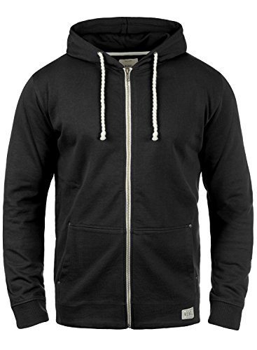 REDEFINED REBEL Mark Herren Sweatjacke Kapuzen-Jacke Zip-Hoodie aus 100% Baumwolle, Gre:XXL, Farbe:Black