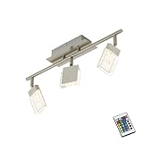 Briloner Leuchten, LED Deckenstrahler, Farbsteuerung/Farbwechsel mit Fernbedienung, dimmbar, Deckenleuchte, Deckenlampe, Spots, LED Strahler, Wohnzimmerlampe, Deckenspot, Lampe Kinderzimmer, Deckenbeleuchtung, Deckenlampe Wohnzimmer-Kinderzimmer-Schlafzimmer, schwenkbar
