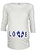 Happy Mama. Women's Maternity Love and Little Feet Funny Print T-shirt Top. 548p (Off White, UK 8/10)
