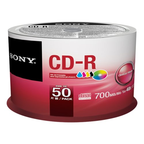 Sony 50CDQ80PP CD-R Rohlinge (1-48x Speed, 700MB, 80 Min, 50-er Pack)