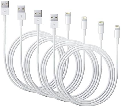 JustJamz Basic (4 Pack) Lightning Cable 8 Pin to USB Sync Cable Charger Cord for iPhone 5 5S 5C 6S 6S Plus 6 6Plus 7 iPad iPod