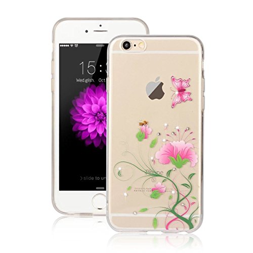 Samidy iPhone 6 Case, iPhone 6s Case, Bling Diamond Insert Silicone Back Cover for 4.7 inches iPhone 6/iPhone 6s with a Screen protector
