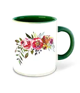 DecorVecor - Gardening Inspired Designer Printed Dark Green Ceramic Coffee |Tea | Milk Mug (Gift | Plants | Quotes | Hobby | Flower | Home Decor) (Multi 4)