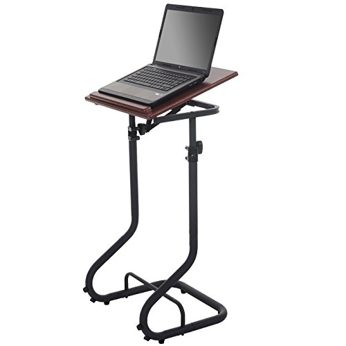 Laptoptisch Bakersfield, Notebooktisch Laptopständer, höhenverstellbar schwenkbar ~ Walnuss-Optik - 3