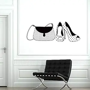 GADGETS WRAP Shoes Handbag Vinyl Wall Decal for Girls Woman Fashion Shop Style Wall Window Sticker
