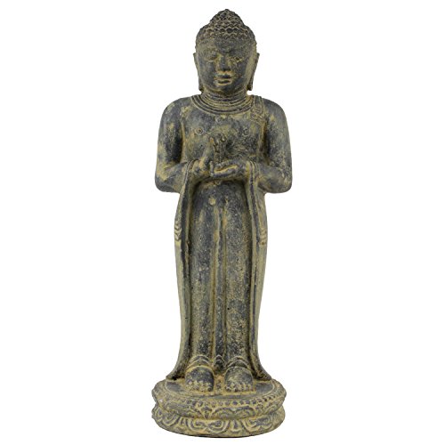 Buddha Figur Skulptur Stein Gartenfigur Lavasand Bali Buddha Gott Deko 50 cm