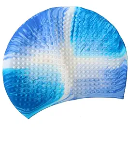 Toyshine Latest Bubble Design - Silicone Long Hair Swim Caps Comfortable Durable Silicone Swimming Caps for Women Men Adults Kids(Pack of 2),Multicolor SSTP