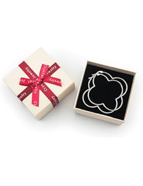 Silberohrringe Creolen „Happiness“ Ohrringe Kleeblattform 925er Sterling Silber Ohrschmuck Damen Ohrstecker