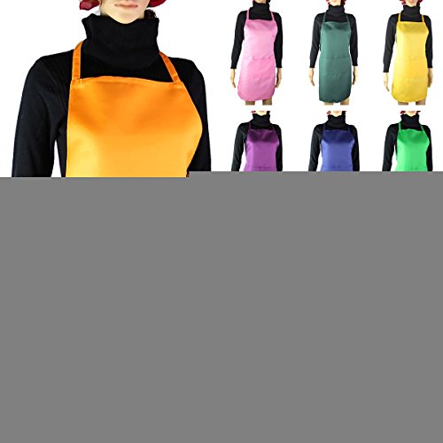 raylinedo Uni Unisex Cook kochen Catering Arbeit Professionelle Köche Kellner Schürze Kinderschürze mit Twin Doppel-Pocket orange - 2