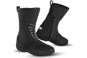 Vaster Moto Motocross-Stiefel für Herren, Lederstiefel mit Gummisohle, Motorradstiefel aus Leder, Schutzstiefel für Herren, CE EN 13634:2017