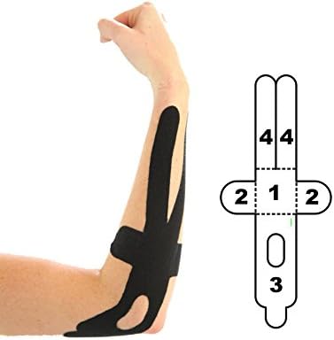 Kindmax 5 Pack - Kinesiology Tape Elbow Support - K Tape For Elbow Injuries Black