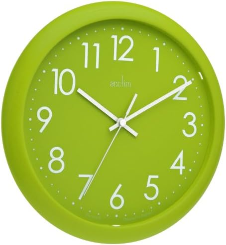 Acctim Abingdon Wall Clock Quartz Easy Read Arabic Numbers Lime Green 25cm 21895