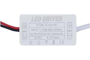 YHLOUBB Driver LED 1pcs LED AC85-265V Driver di trasformatori a LED,8-12W 250mA
