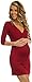 Happy Mama. Women's Maternity Jersey Tunic Top Easy Breastfeeding V Neck. 179p (Crimson, UK 16)