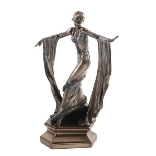 Bronze Sculptures Art Deco Escultura de Bronce de 1920 de Baile de Mujer con Mantón en ambas Manos - un Fabuloso Cumpleaños o Idea de Regalo de Aniversario