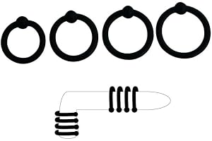 4 HöG Elasticitet Svart Silikon TräNingsringar TillbehöR Med Rund PäRla Design, Olika Ring TillbehöR FöR MäN Unik Upplevelse - Y8