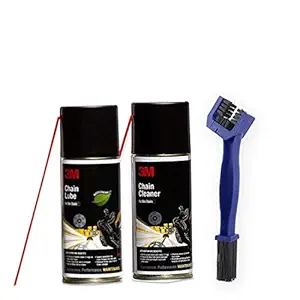 Grand Pitstop Chain Cleaning Brush with Chain Cleaner and Lube Combo