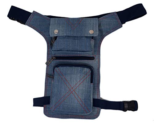 Riñonera Pierna Lateral Moto Multifuncional (Azul Claro)