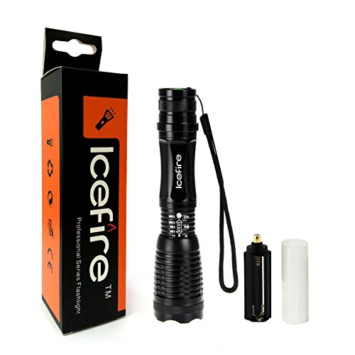 IceFire IF-33Z ZOOMABLE LED Taschenlampe 1000Lm CREE XML-T6 Lampen Aluminium Handschlaufe Torch 5-Modus Button Switch für Indoor und Outdoor - 7