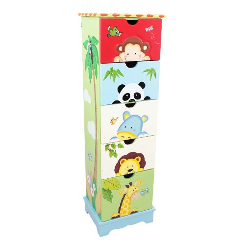 Fantasy Fields by Teamson Sunny Safari Childrens Bedroom Wooden Storage 5 Drawer Cabinet TD-0031A