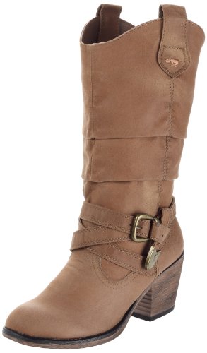 Rocket Dog Women's Sidestep Tan Rider Fabric Mid-Calf Western Boot 5 UK