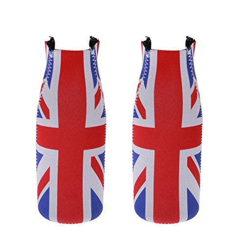 Gazechimp 2x Neopren Flaschen Kühltasche Dosenkühler Getränkekühler Bierkühler UK Flagge