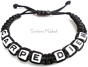 Bracelet name surname initial message "CARPE DIEM" (reversible, customizable) man, woman, child, baby, newborn