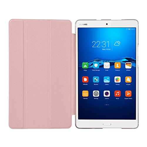 Huawei MediaPad M3 8.4 Hülle, IVSO Ultra Schlank Superleicht Ständer Slim Leder zubehör Schutzhülle für Huawei MediaPad M3 8.4 Tablet-PC perfekt geeignet (Slim-Rose Golden) - 3