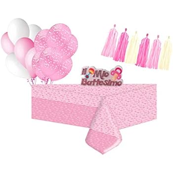 Magic Party Set Decorazioni Fai Da Te Battesimo Rosa Amazon
