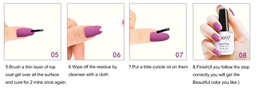 Elite99 UV Nagellack Nail Gel Polish Farbgel Nagelgel Lila deep Purple 6 Stücke 10ML - 4