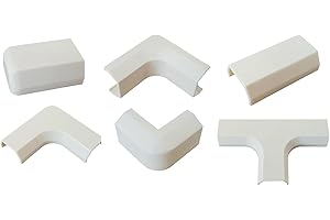 netproshop 1 Stück Verbinder für Kabelkanal 10x6mm Hellbraun Meliert, Typ:Endstueck