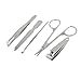 Woman Travel Metal Ear Cleaner Eyebrow Scissor Kit Makeup Tool + Purple Bag