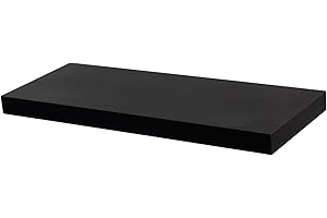 Harbour Housewares Modern Floating Wall Shelf - 60cm - Black - Photo Gallery Bookshelf Wall Shelves for Living Room Display, Bedroom, Office Storage