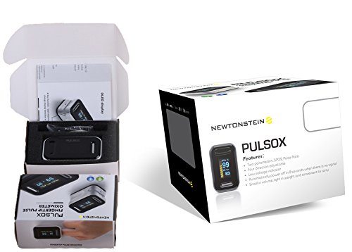 Pulsox – Fingerpuls Oximeter mit Farbanzeiger und Alarm, Hülle, Batterien, Umhänger, 5-sprachige Anleitung – 2 Jahre Garantie – CE Sicherheits-Zertifikate – SCHWARZ - 6