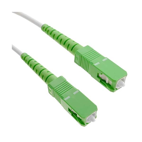 BeMatik - Cable de Fibra óptica SC/APC a SC/APC monomodo simplex 9/125 de 5 m OS2 Blanco