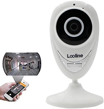 Looline 720P HD WiFi Wireless Security IP Camera 180°Fisheye Mini Spy Network Smart Home Camera 2-Way Audio IR Night Vision Motion Detection Baby/Pet Monitor via Smartphone Remote Access for Home Security Surveillance