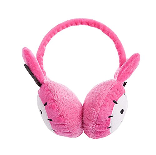 Cute Rabbit Kids Earmuff Durable Winter Baby Earflap Keep Warm with PlushFuchsia
